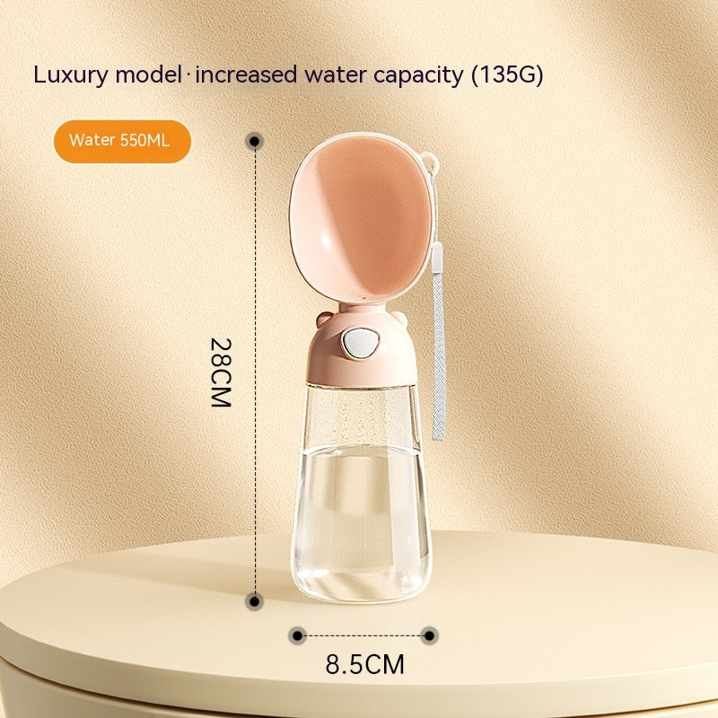 Pet water bottle with measurements on a beige background