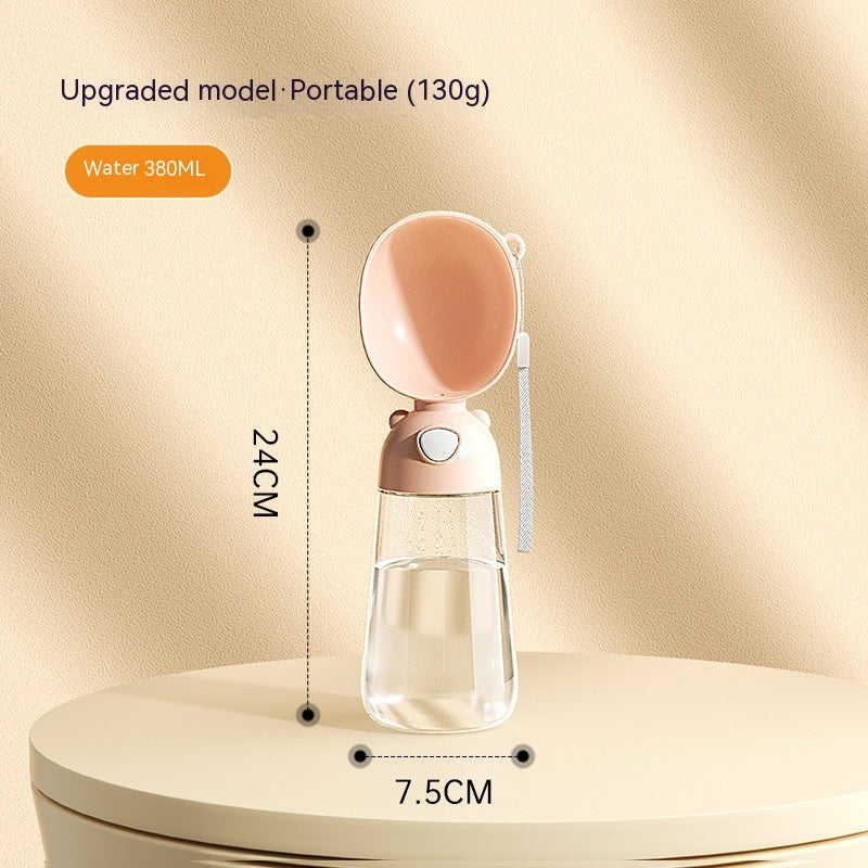 Portable water bottle with measurements on a beige background