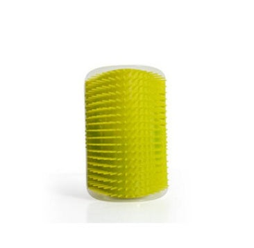 Yellow cylindrical brush on a white background