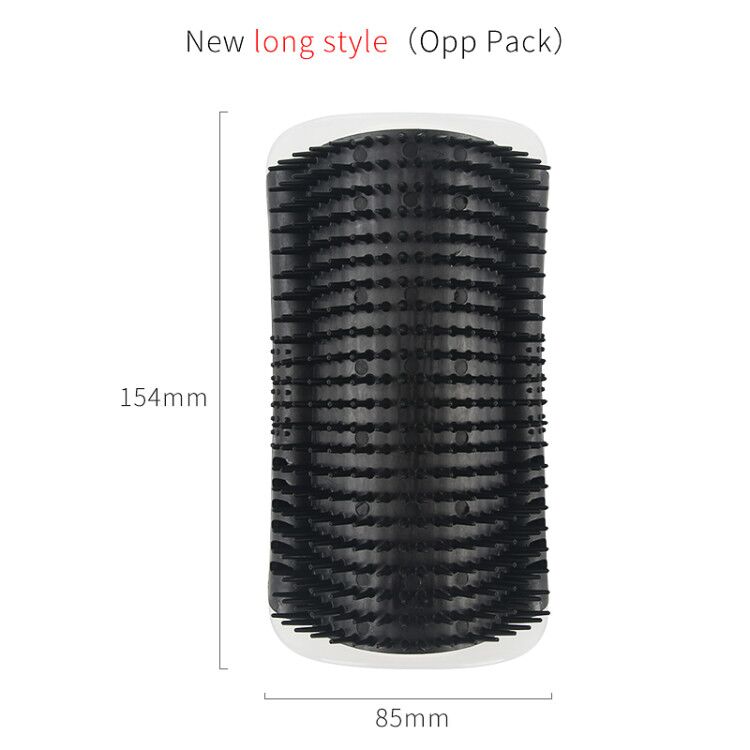 Black hair roller with measurements on a white background