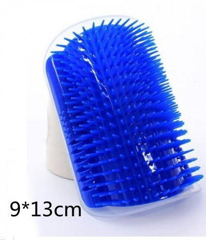 Blue brush with bristles on a white background